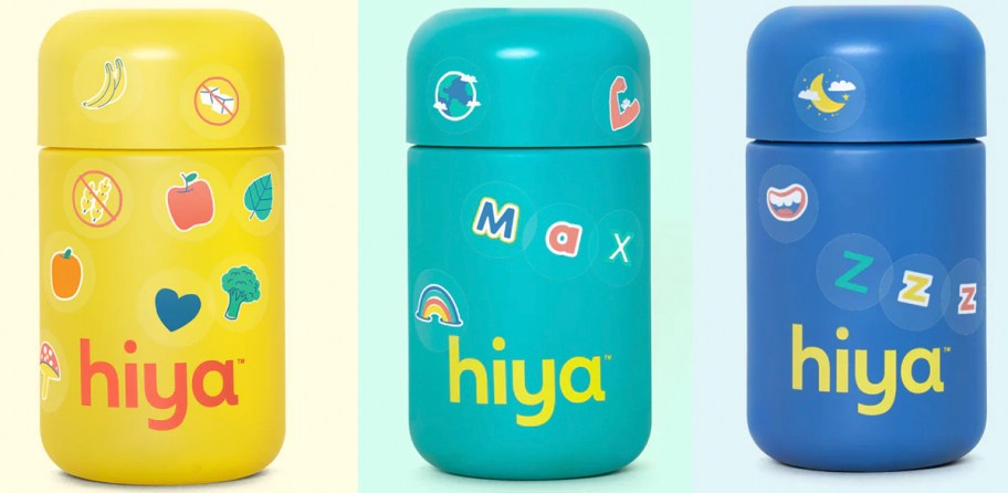 three bottles of hiya vitamins
