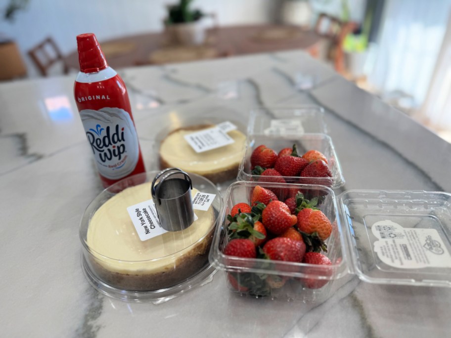 ingredients for cheesecake bites santa hats