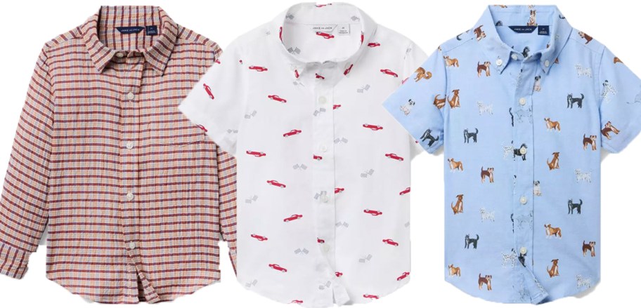 red, white and blue collared boys tops 