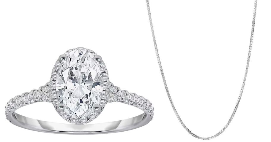 jcpenney engagement ring and chain