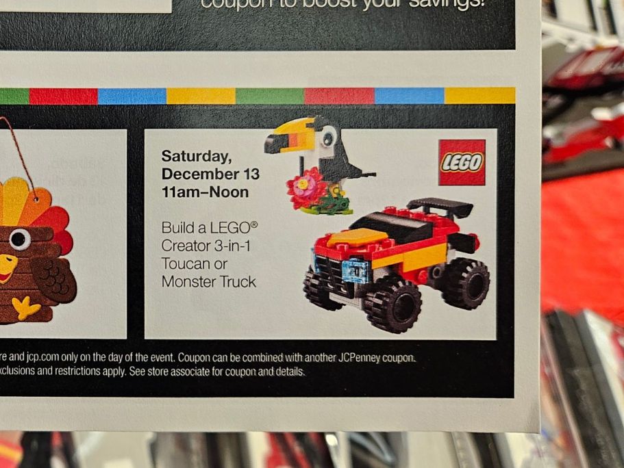 Don’t Miss This *HOT* JCPenney Kids Event: Make a FREE LEGO Set on 12/13