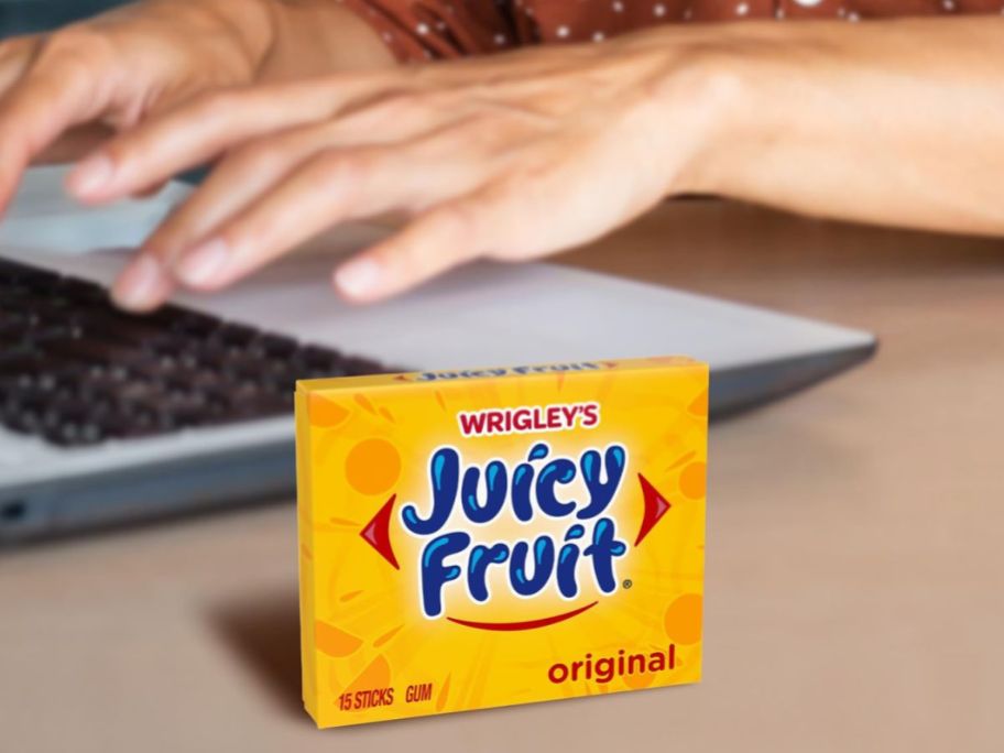 A pack of juicy fruit gum.