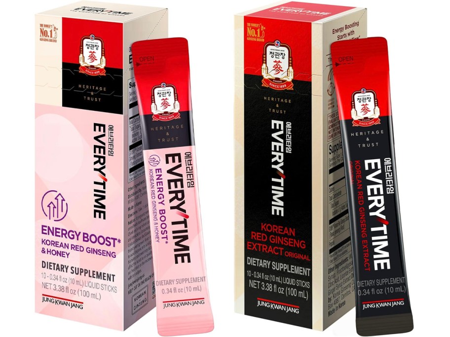 two boxes of red ginseng packets 