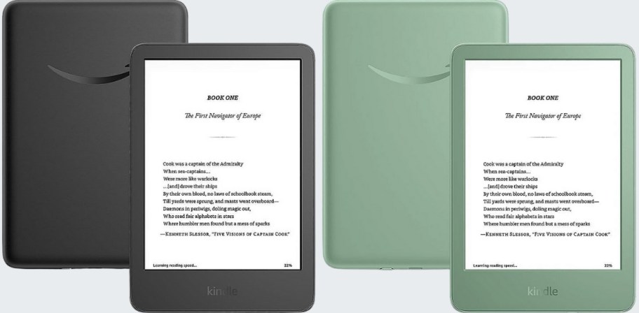 amazon kindle in black and matcha