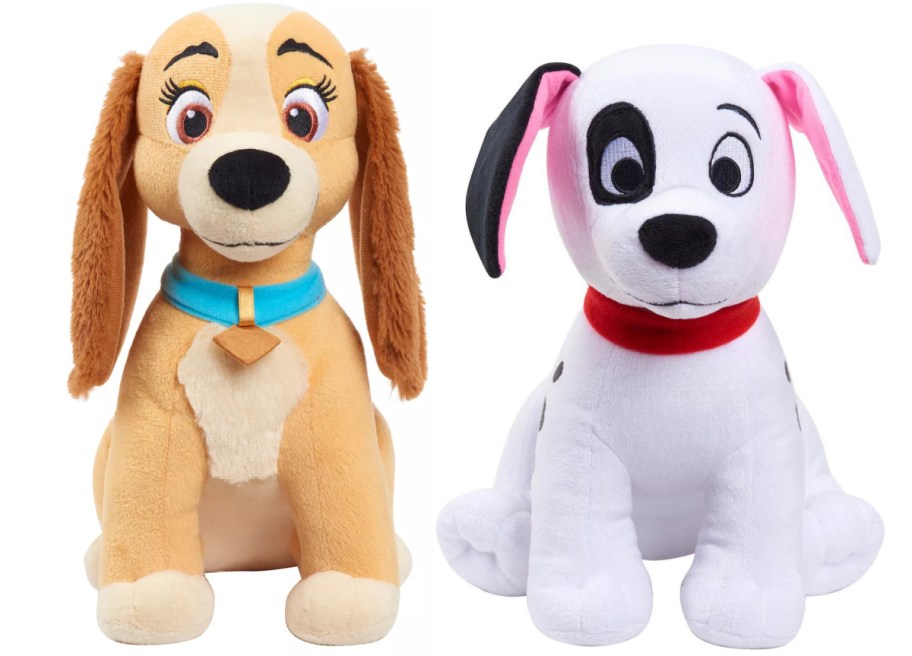 Two Disney dog plush toys.