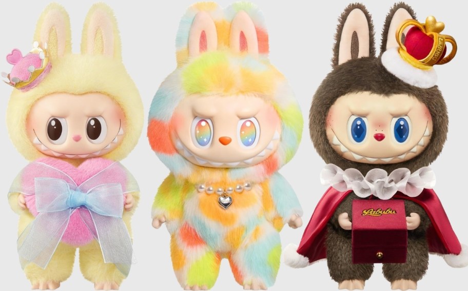 3 labubu plush