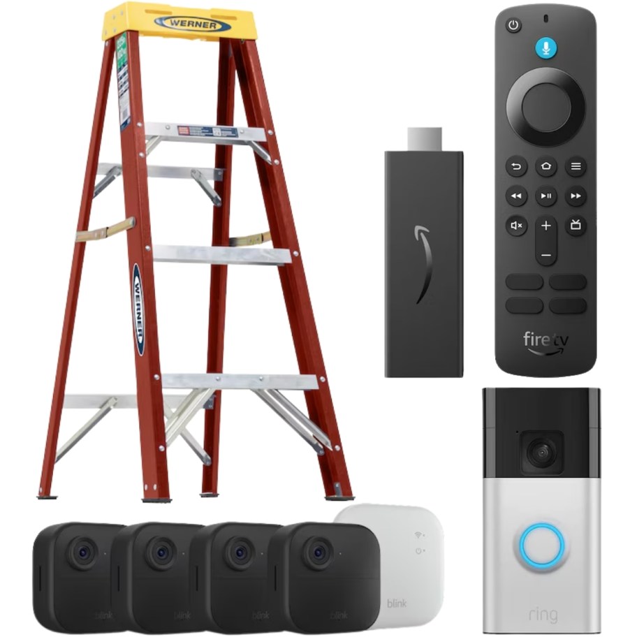 ladder ring doorbell fire stick tv and blink cameras