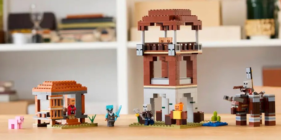 lego minecraft villager set on table