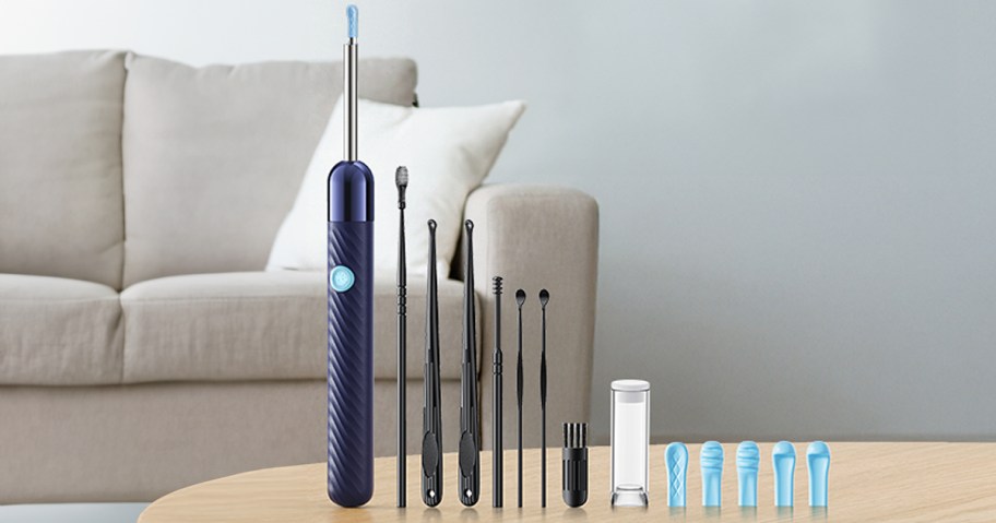 earwax remover with accessories on table