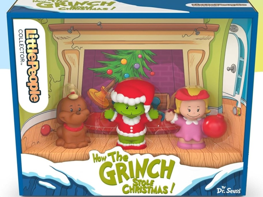 box containing Little People Grinch collectible set