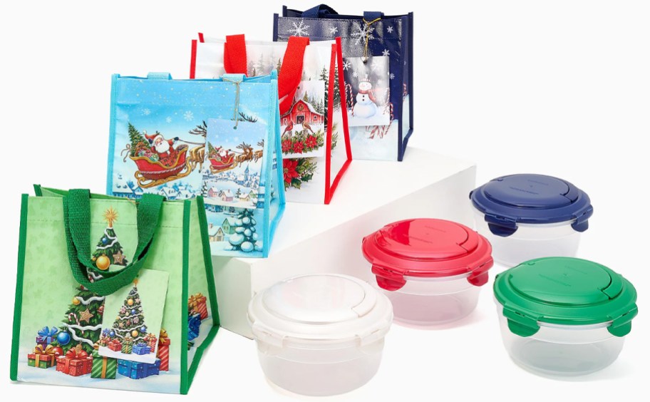 holiday bags and containers