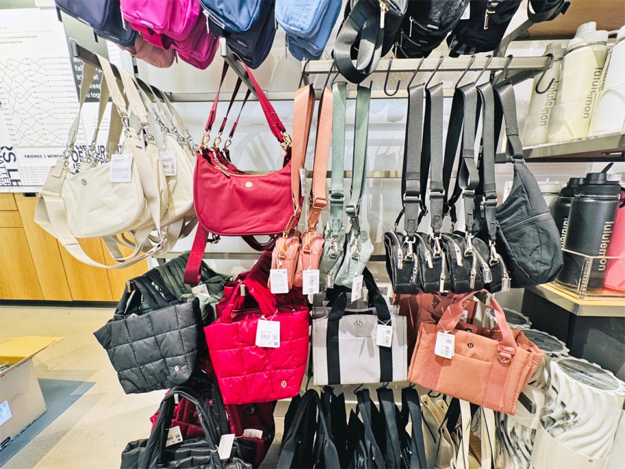 bags on display in lululemon store