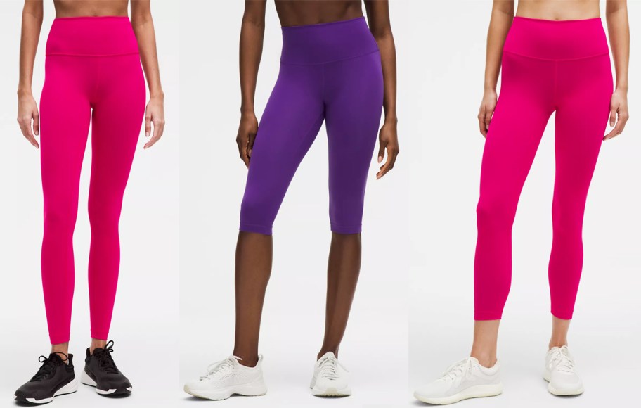 women in pink and purple leggings