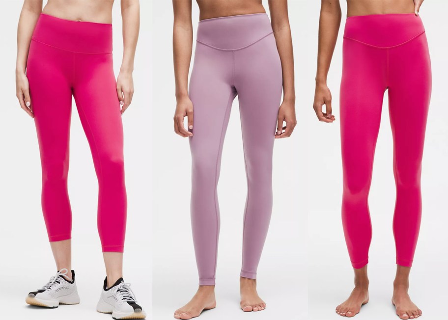 women in pink and purple leggings