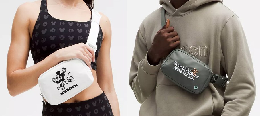two people with lululemon belt bags