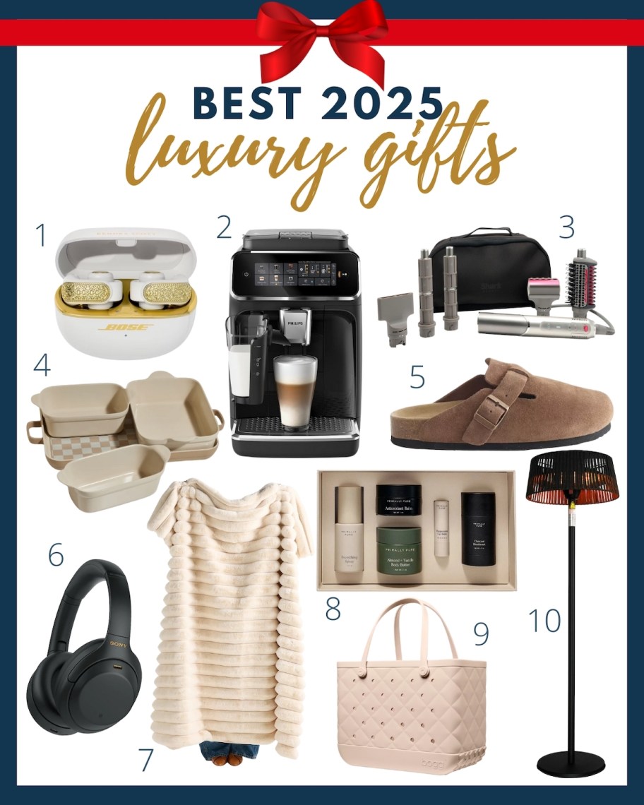 collage of luxury 2025 gifts