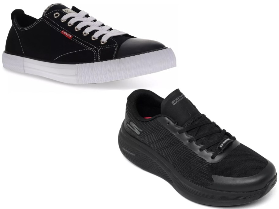 two black sneakers
