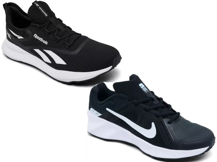 two black sneakers