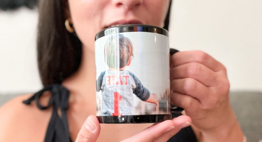 woman holding magic mug from canvas champs