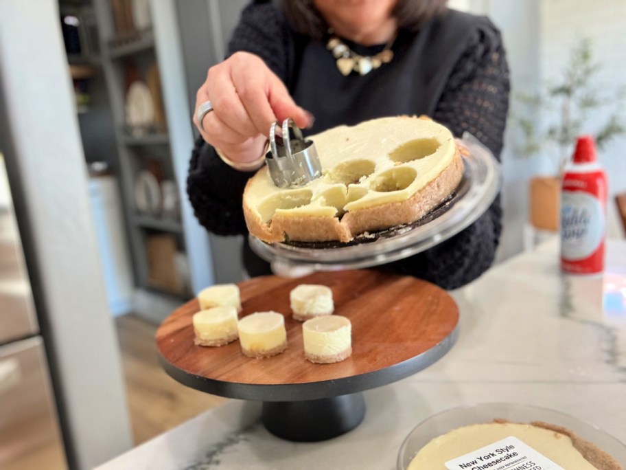 making cheesecake bites 