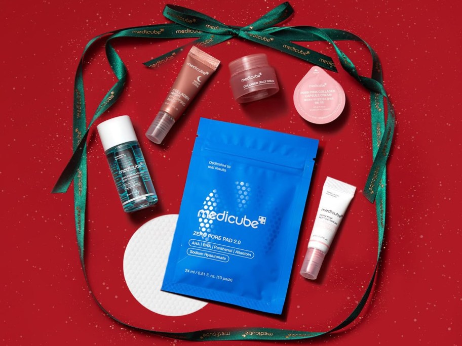 green ribbon around medicube products