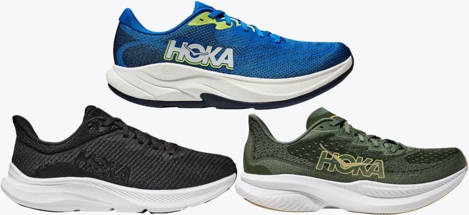 three HOKA mens shoes