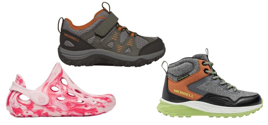 three merrell kids shoes