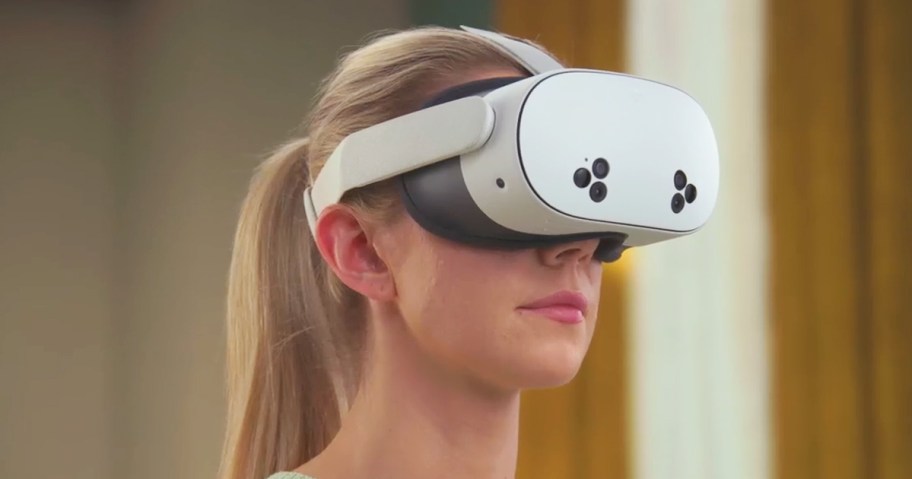 woman wearing meta quest headset