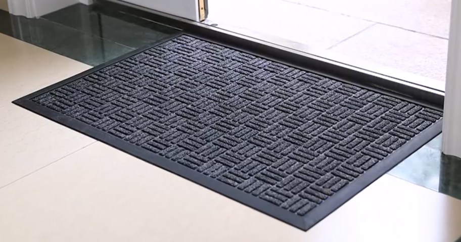 black front door mat