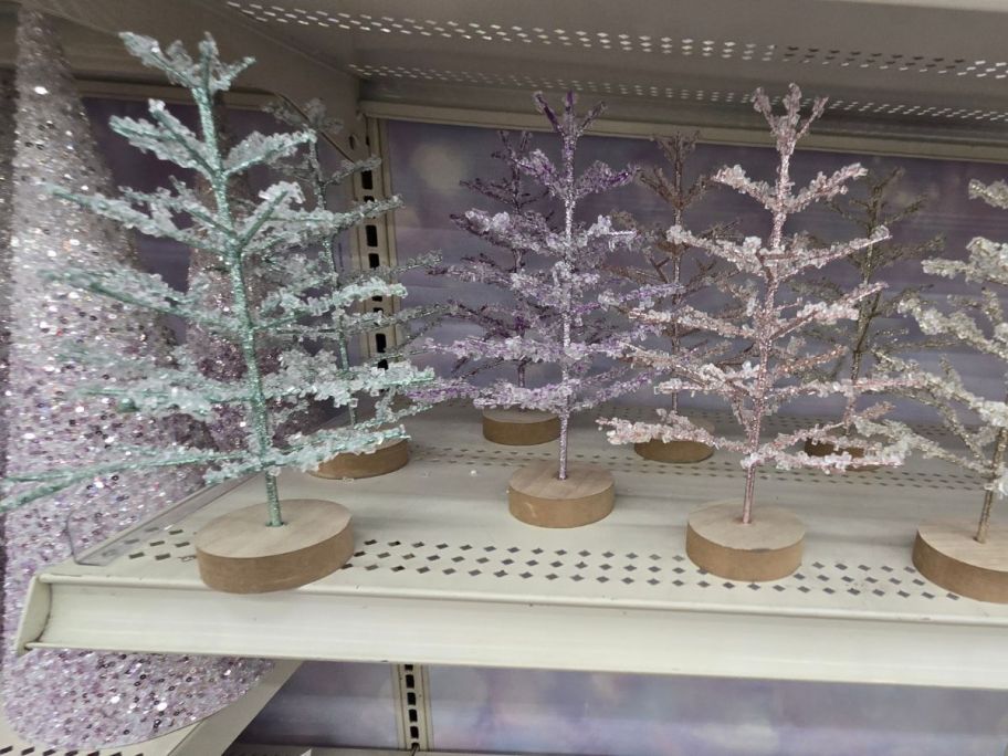 Frosted Twig Tree Tabletop Décor on shelf in store
