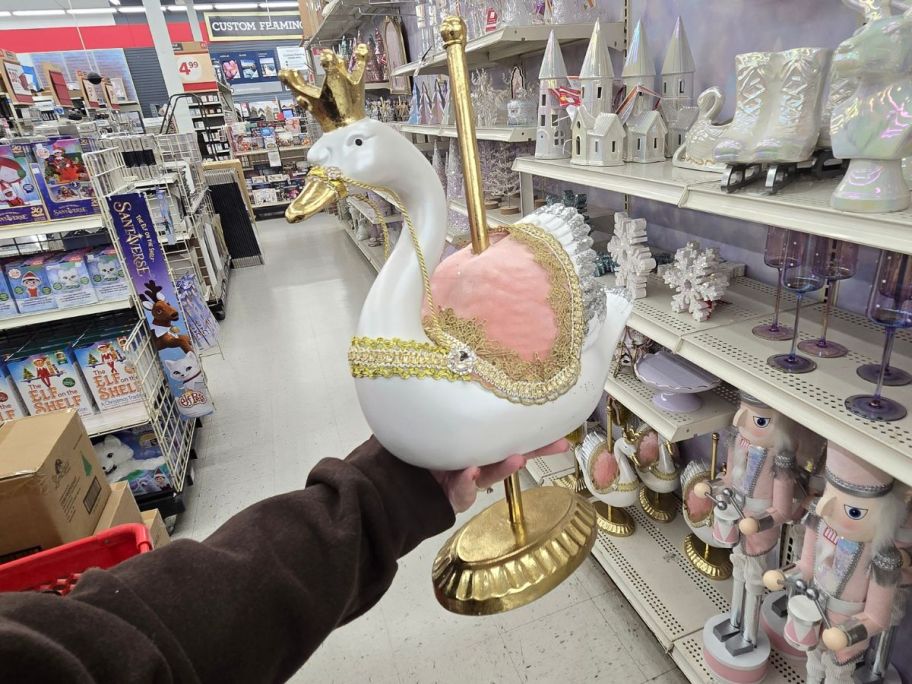 Carousel Swan in hand in store