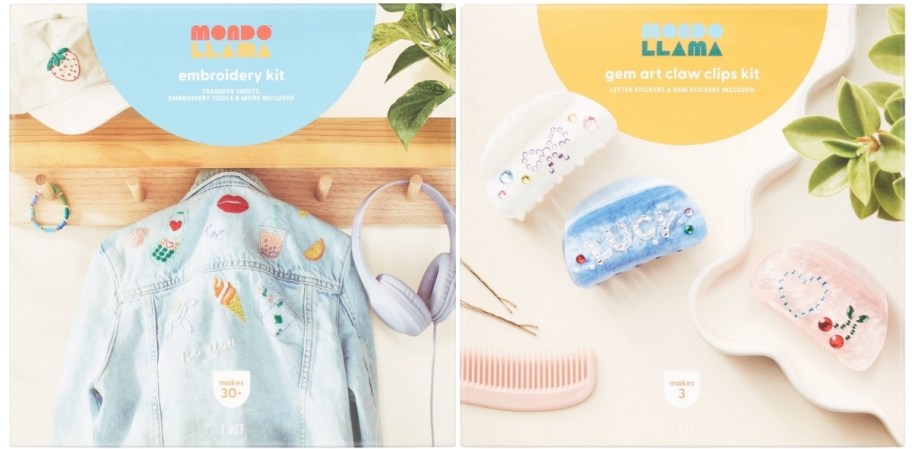 embroidered patches and claw clip kits