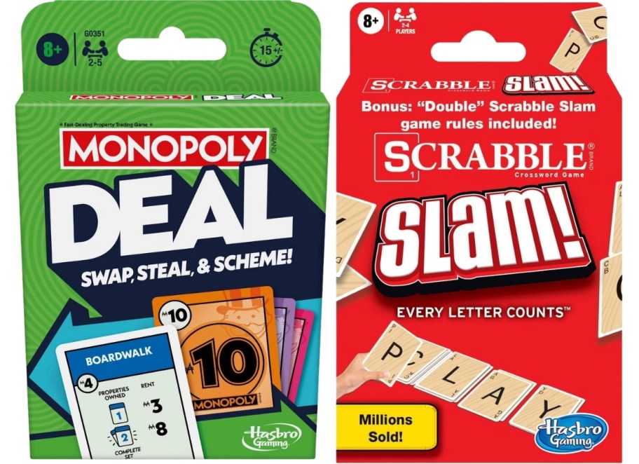 monopoly deal and scrabble slam card games