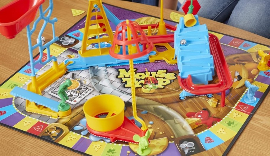 mouse trap board game set up for play