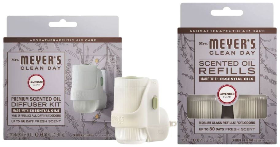 mrs meyers diffusers and starter set in lavender