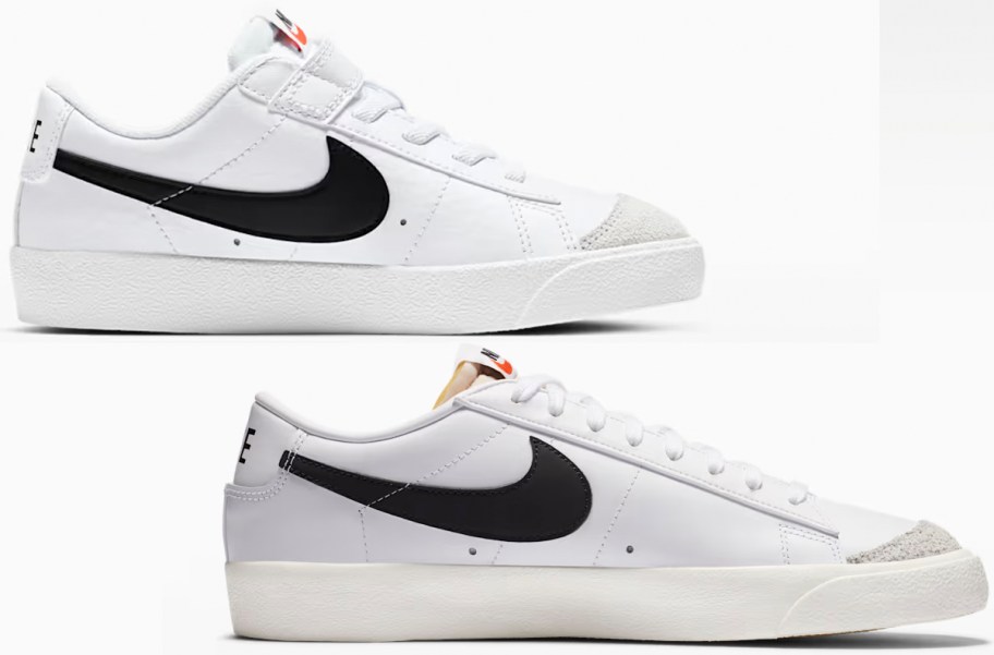 two white and black nike shoes 
