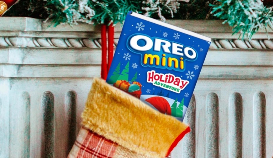 oreo storybook minis stocking stuffer in a stocking