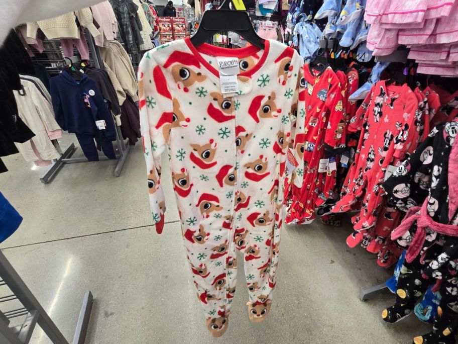 Rudolph Toddler Footed Blanket Sleeper in store
