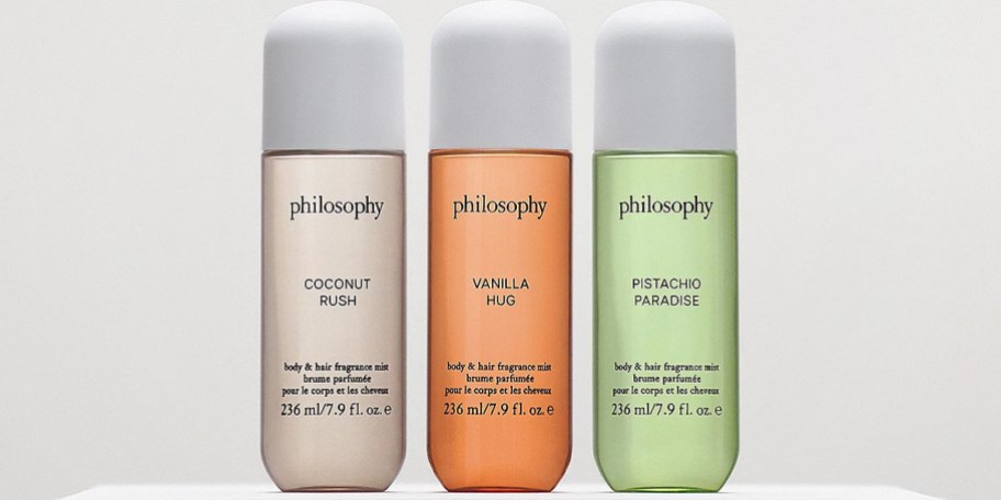 three bottles of fragrance mists