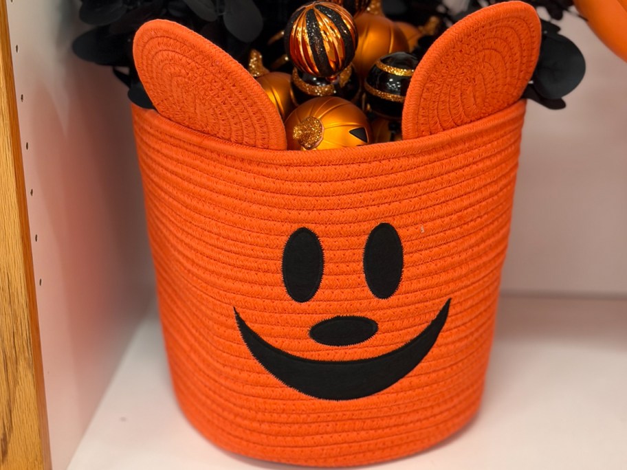 orange mickey pumpkin bin 