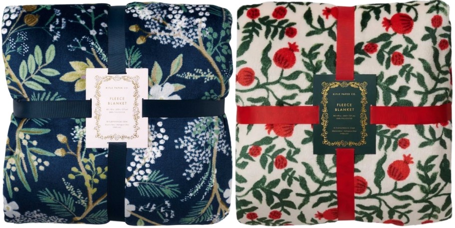 two printed fleece blannkets