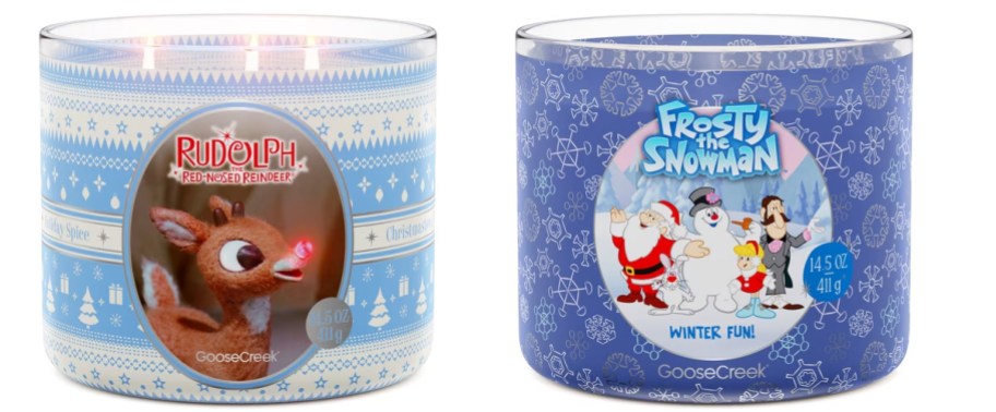 rudolph and frosty candles