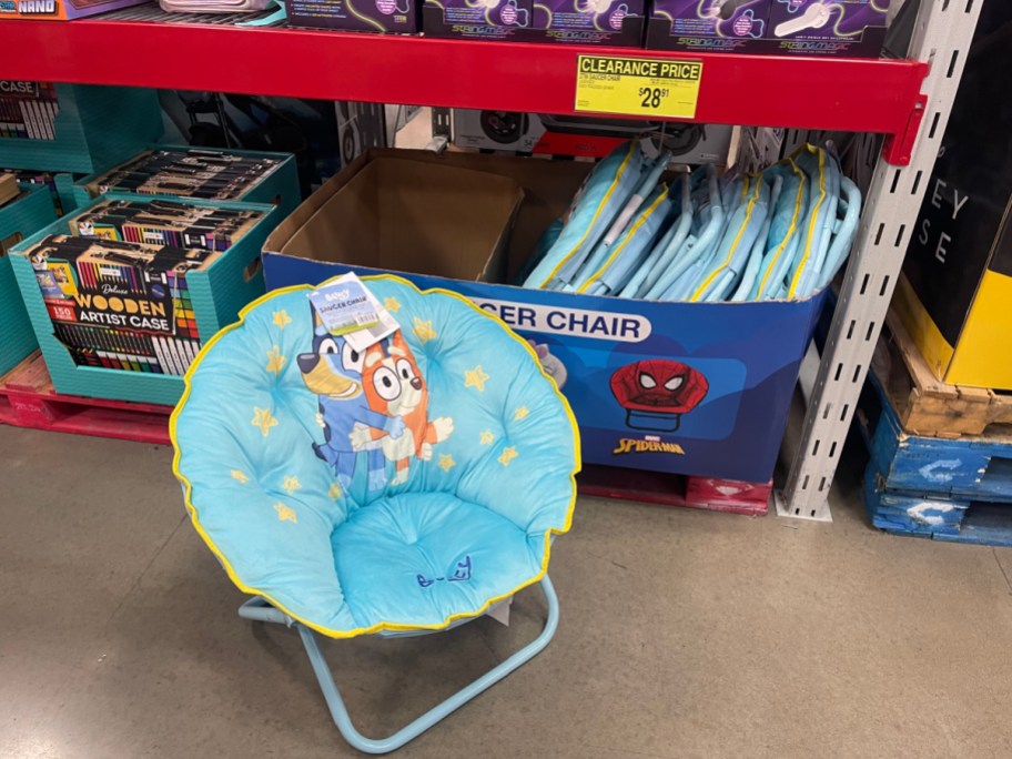 A Bluey saucer chair at Sams Club.