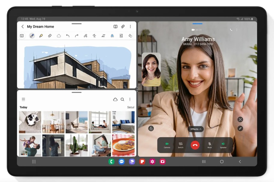 tablet showing split screen