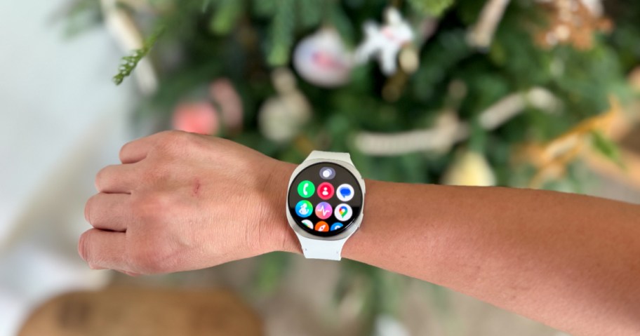 samsung galaxy watch on a woman's wrist