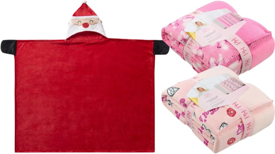 santa hooded kids blanket