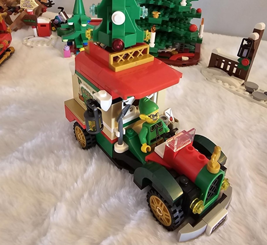 santas lego delivery truck assembled