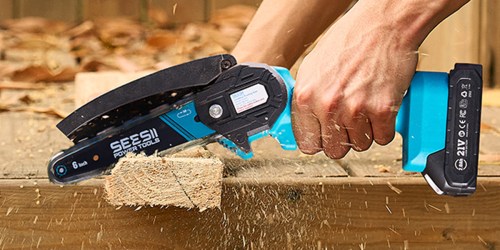 Mini Cordless Chainsaw w/ 2 Batteries & More Only $19.74 Shipped on Amazon (Reg. $38)