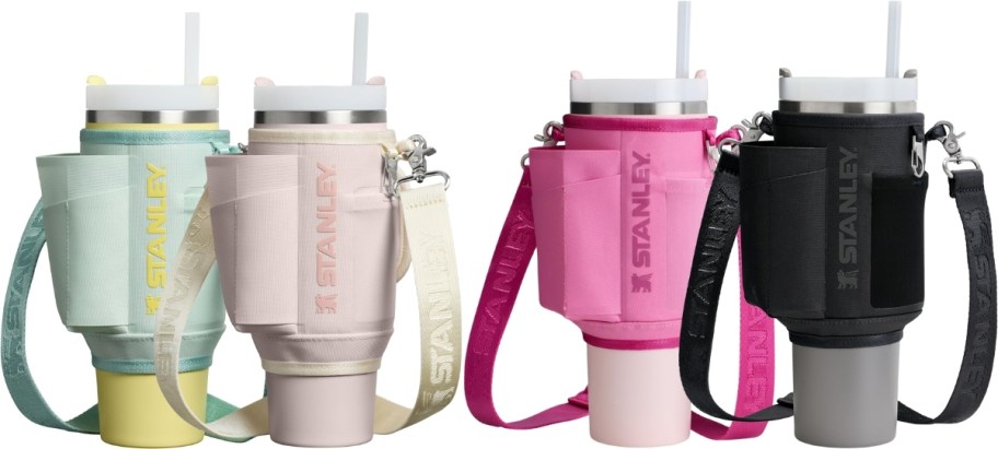 stanley cup carryall crossbody straps for 30oz and 40oz cups in 4 colors