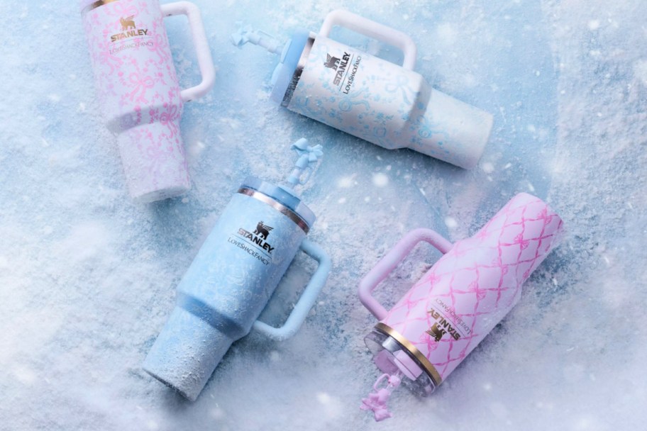 stanley tumblers in snow